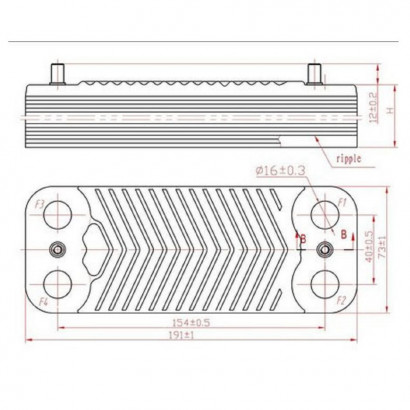 Теплообменник ГВС 14 пл TPHH0224
